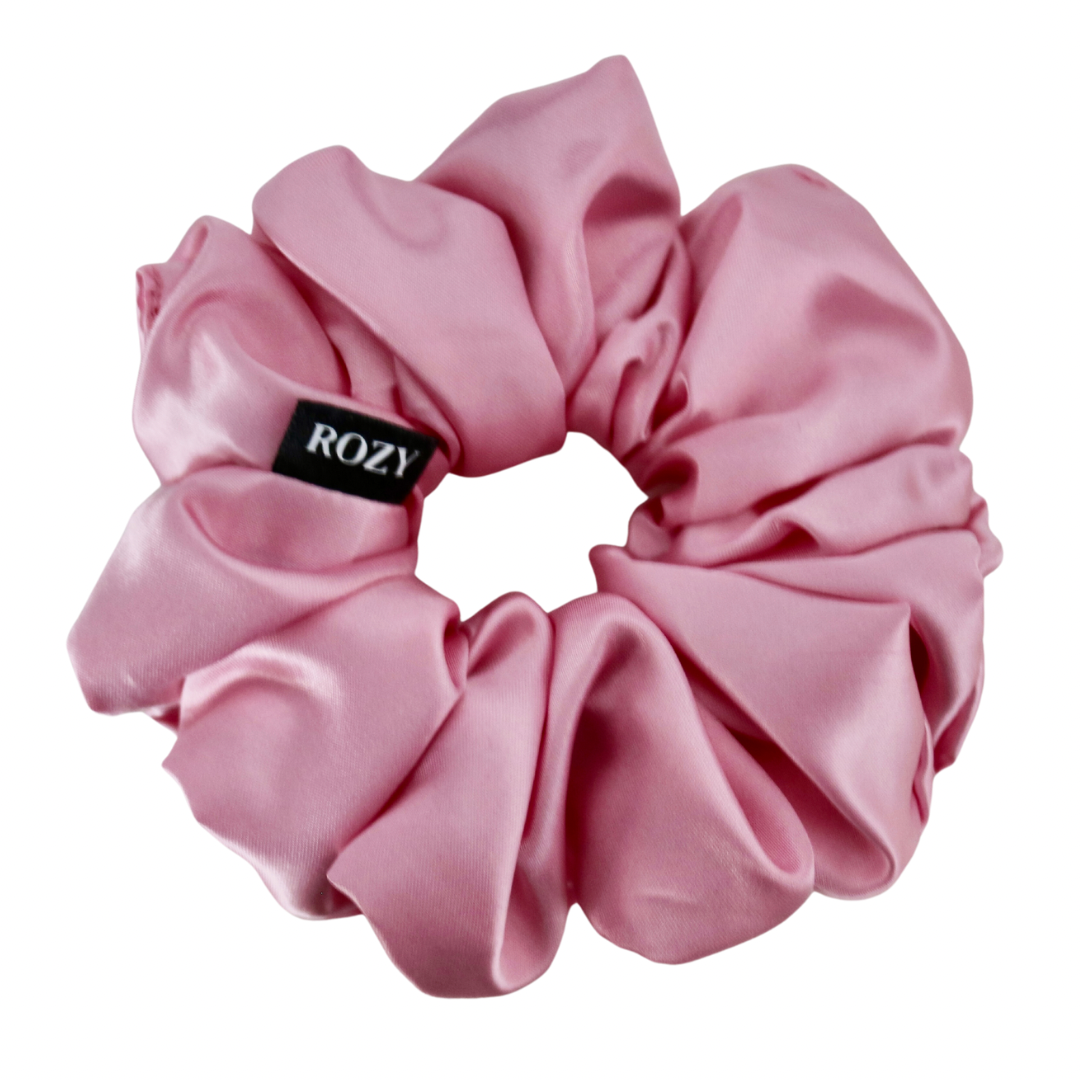 Chouchou satin pour cheveux - taille M Pink