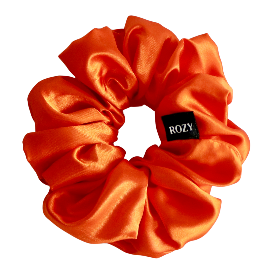 Chouchou satin pour cheveux - taille M Orangina