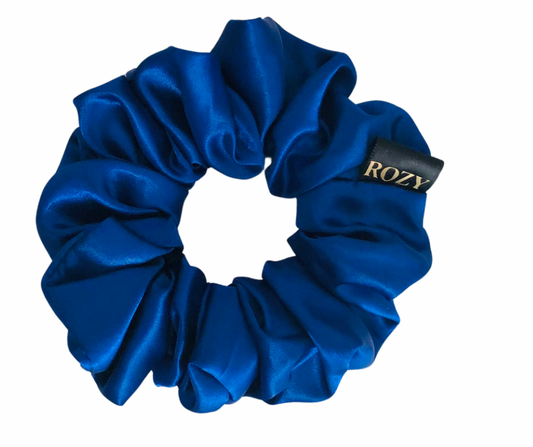 Chouchou satin pour cheveux - taille M Royal