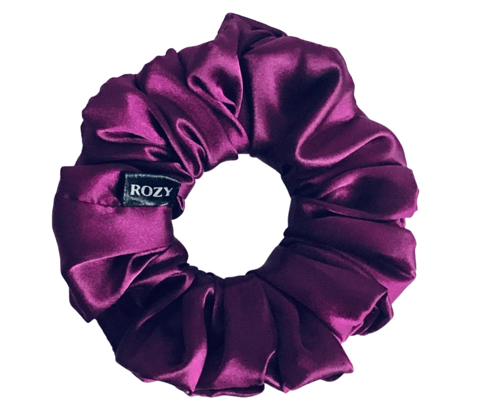 Chouchou satin pour cheveux - taille M Magnolia